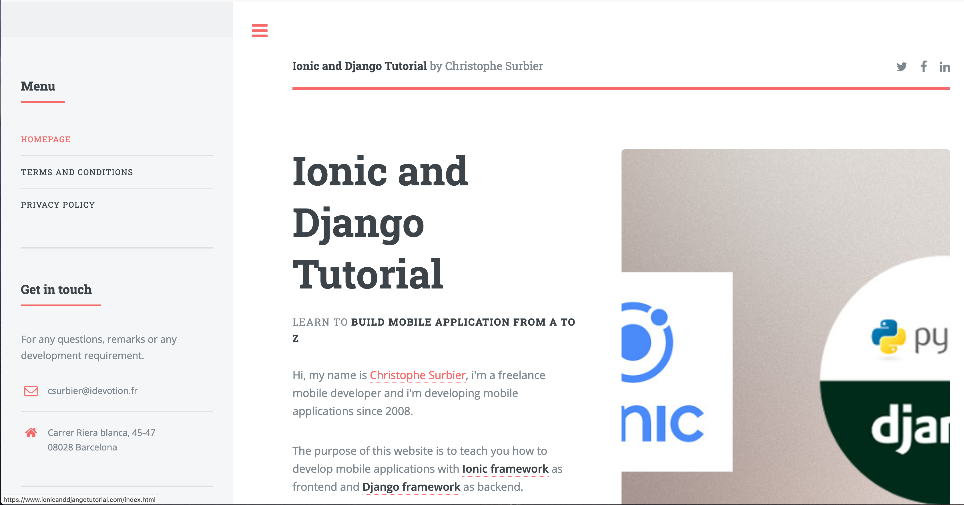 Portfolio IonicAndDjango